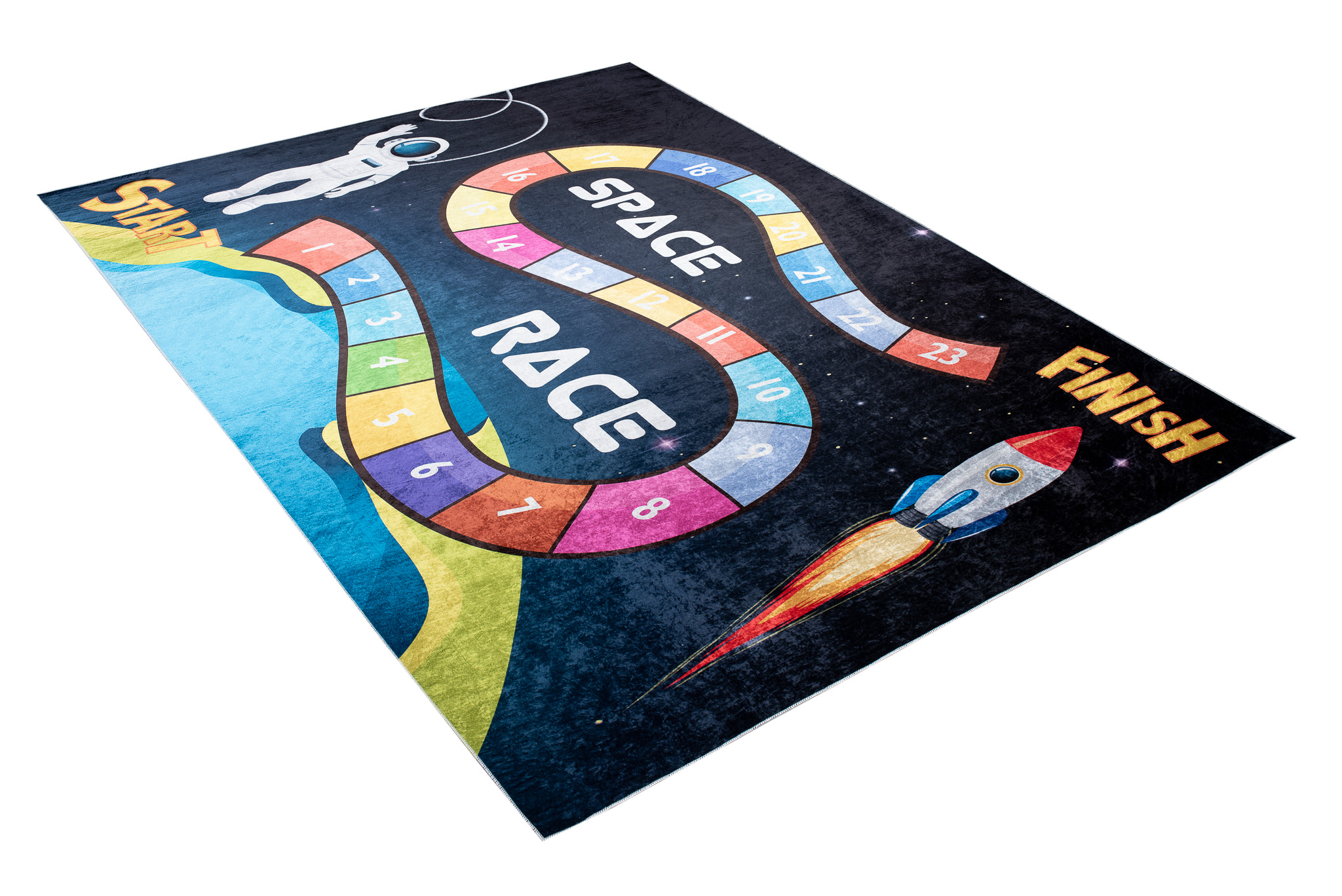 Area Rug Emma Children Dark Space Race Anti-Slip
