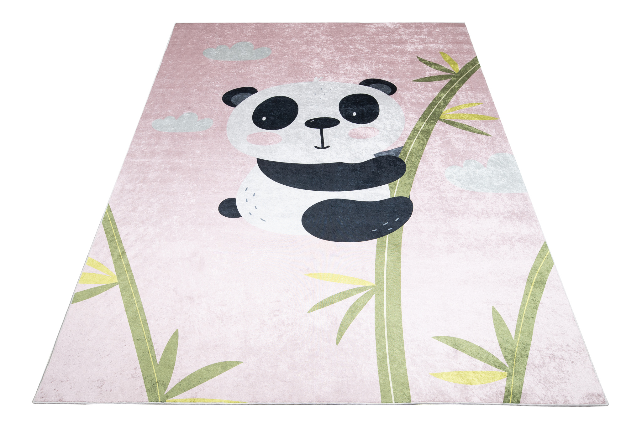 Area Rug Emma Anti-Slip Washable Pink Panda Bamboo