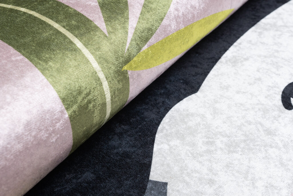 Area Rug Emma Anti-Slip Washable Pink Panda Bamboo