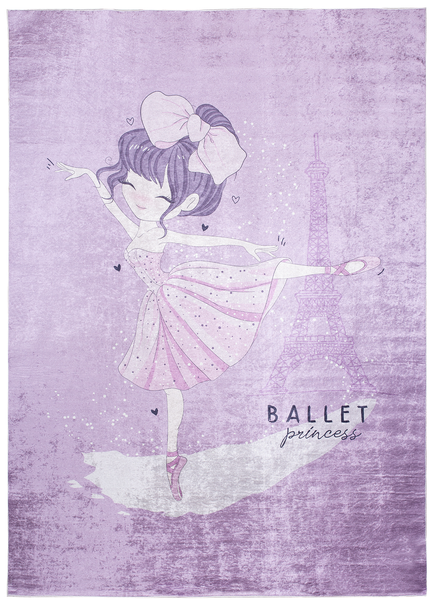 Area Rug Emma Children Purple Ballerina Anti-Slip