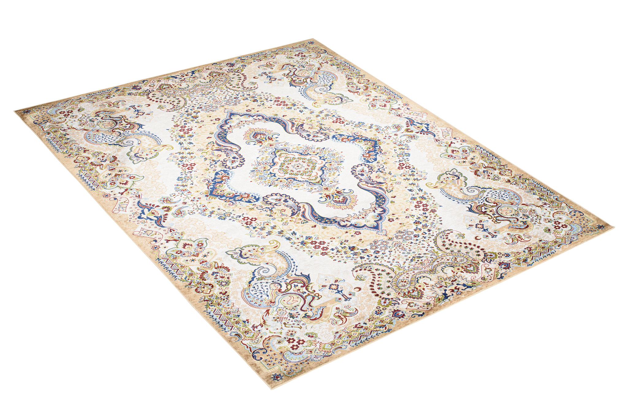Area Rug Victoria Cream Navy Blue Traditional