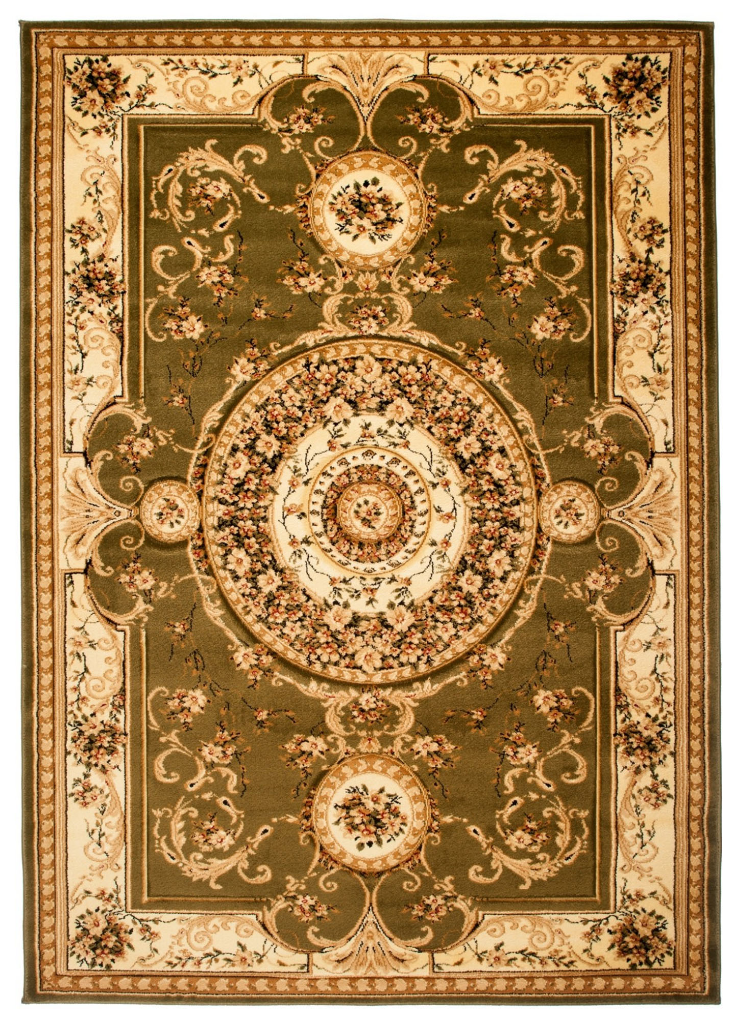 Area Rug Yesemek Short Pile Traditional Decorative Ornament Green