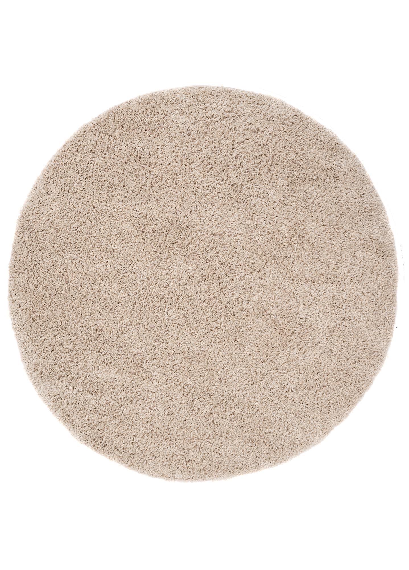 Area Rug Essence Round Shaggy Plain Beige