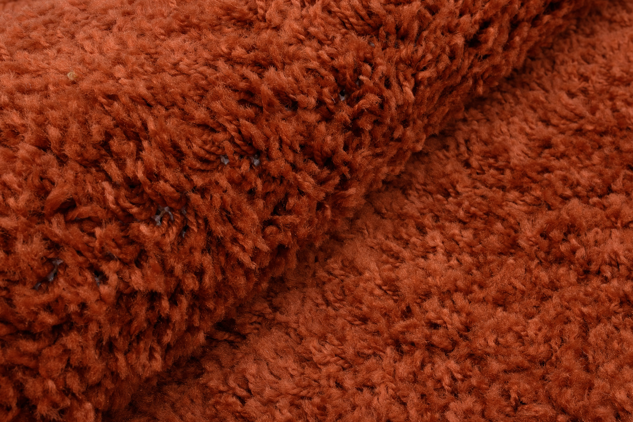 Area Rug Essence Round Shaggy Plain Terracotta - Image 7