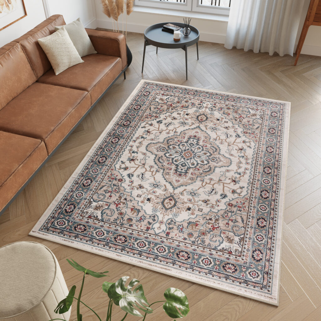 Area Rug Colorado Traditional Cream Beige Ornaments