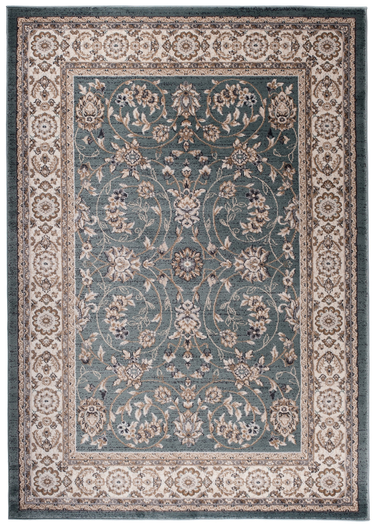 Area Rug Colorado Traditional Blue Beige Floral