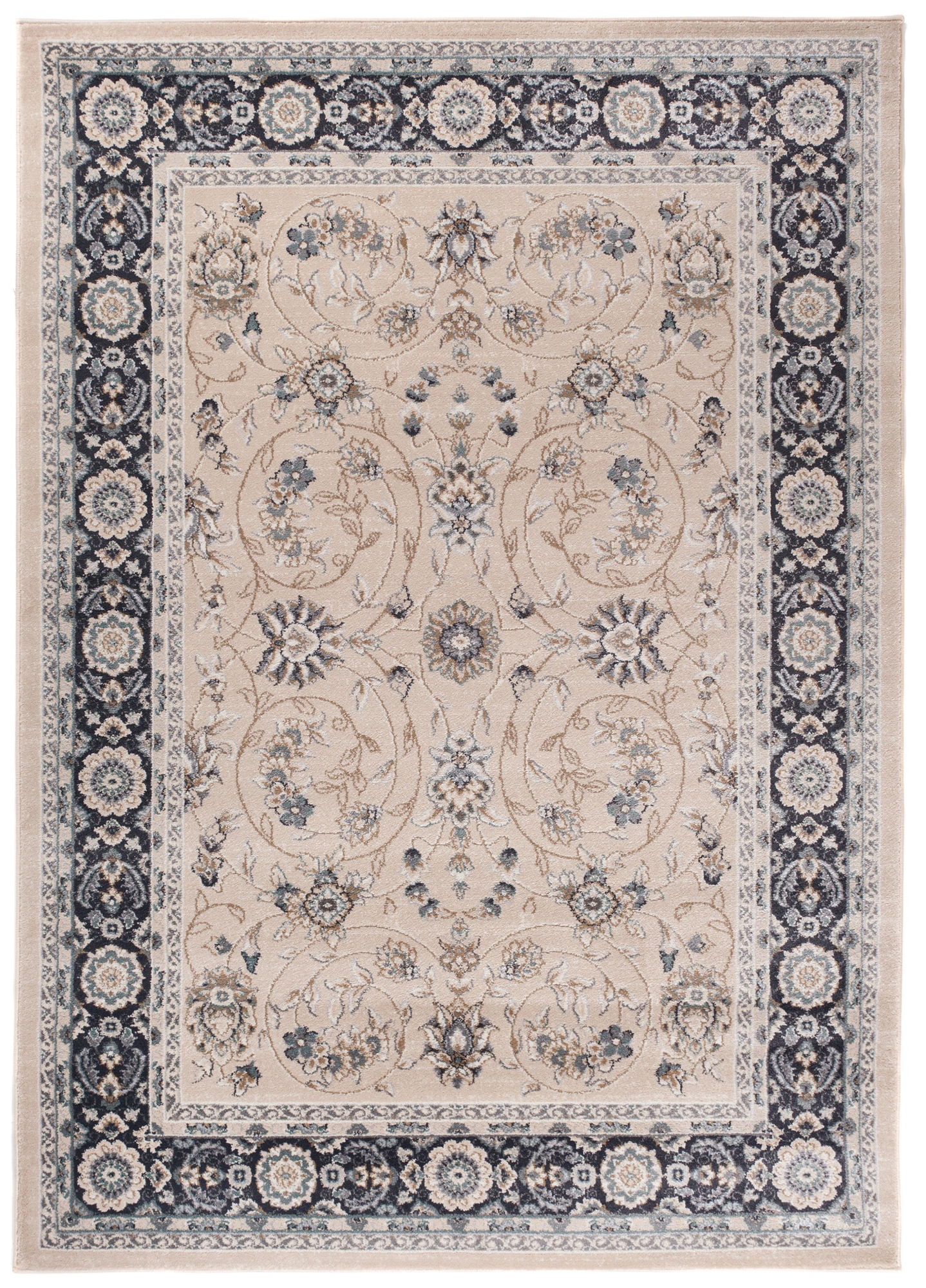Area Rug Colorado Traditional Beige Black Floral