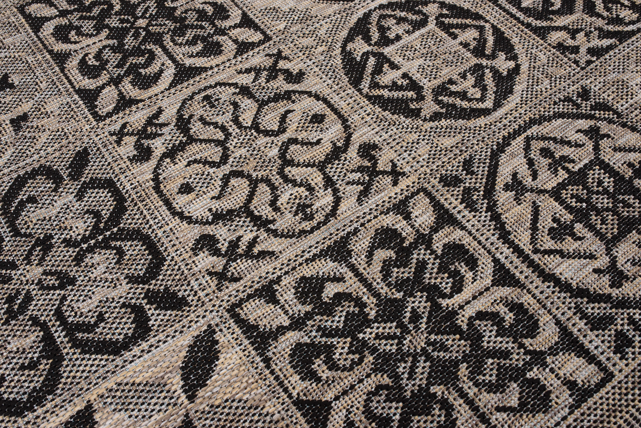 Area Rug Melissa Brown Black Mosaic Indoor Outdoor