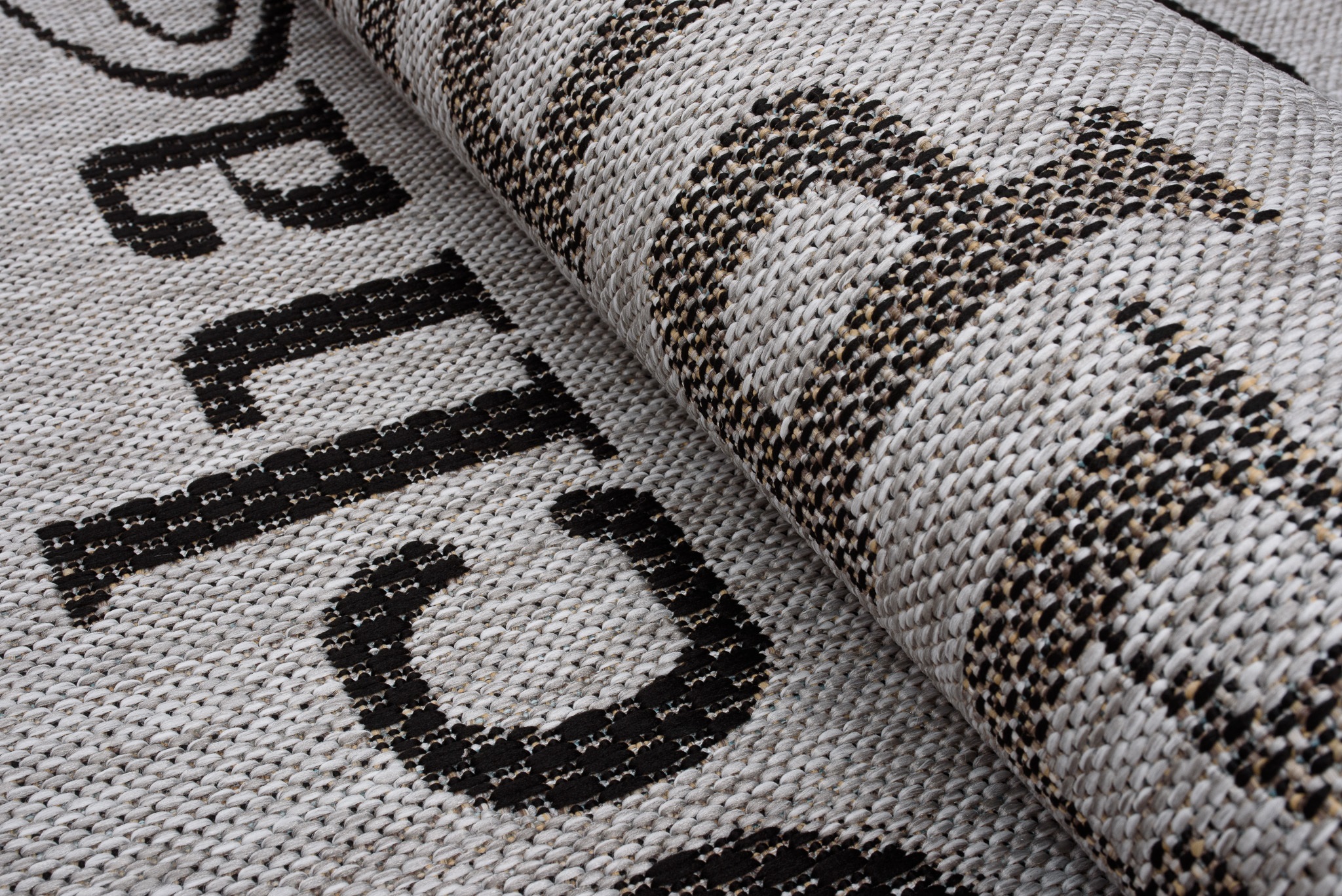 Area Rug Melissa Grey Black Coffee Indoor Outdoor