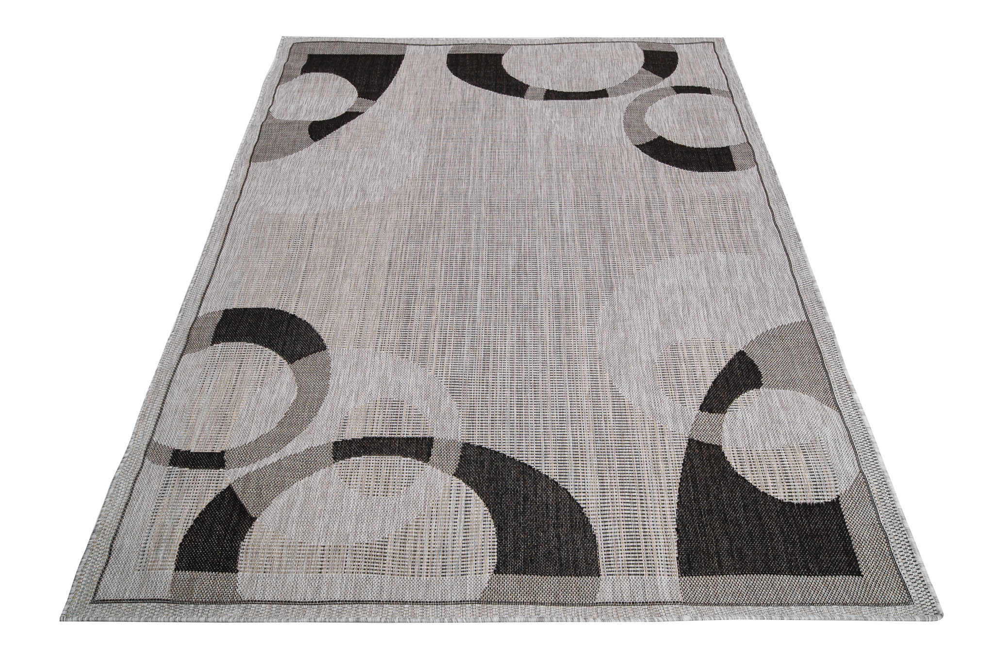 Area Rug Melissa Grey Black Geometric Indoor Outdoor