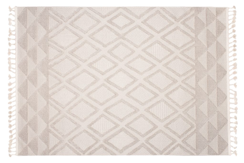 Area Rug Timber Indoor Outdoor Beige Diamonds Triangles