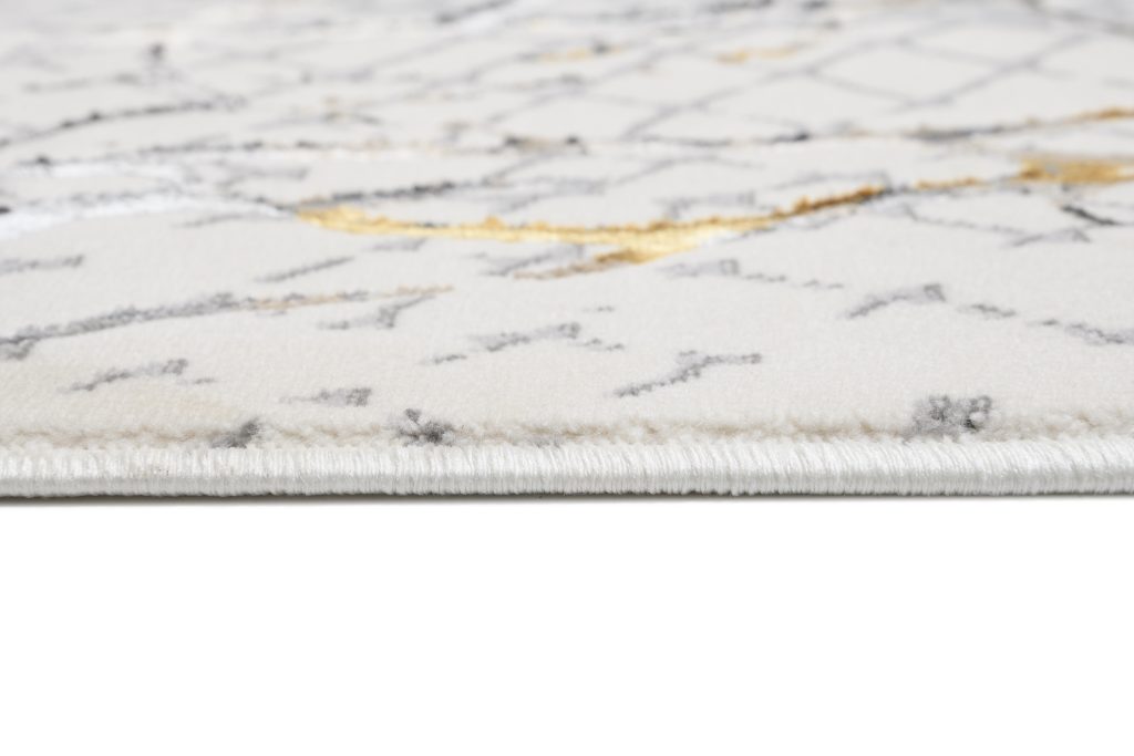 Area Rug Golden Cream Gold Grey Snake Skin