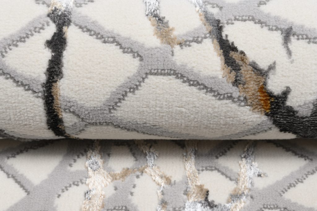 Area Rug Golden Cream Gold Grey Snake Skin