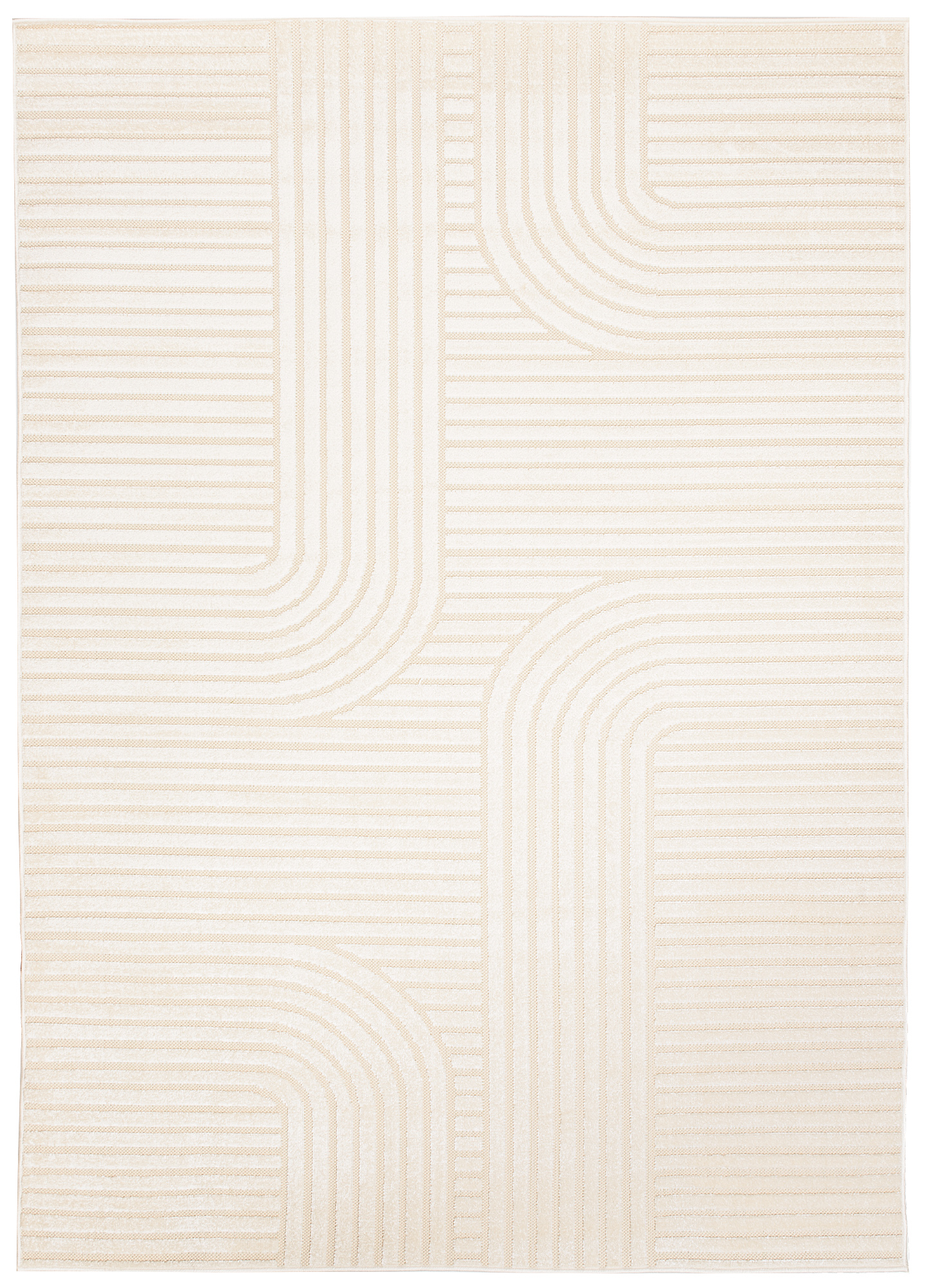Area Rug Patio Outdoor Cream Geometric
