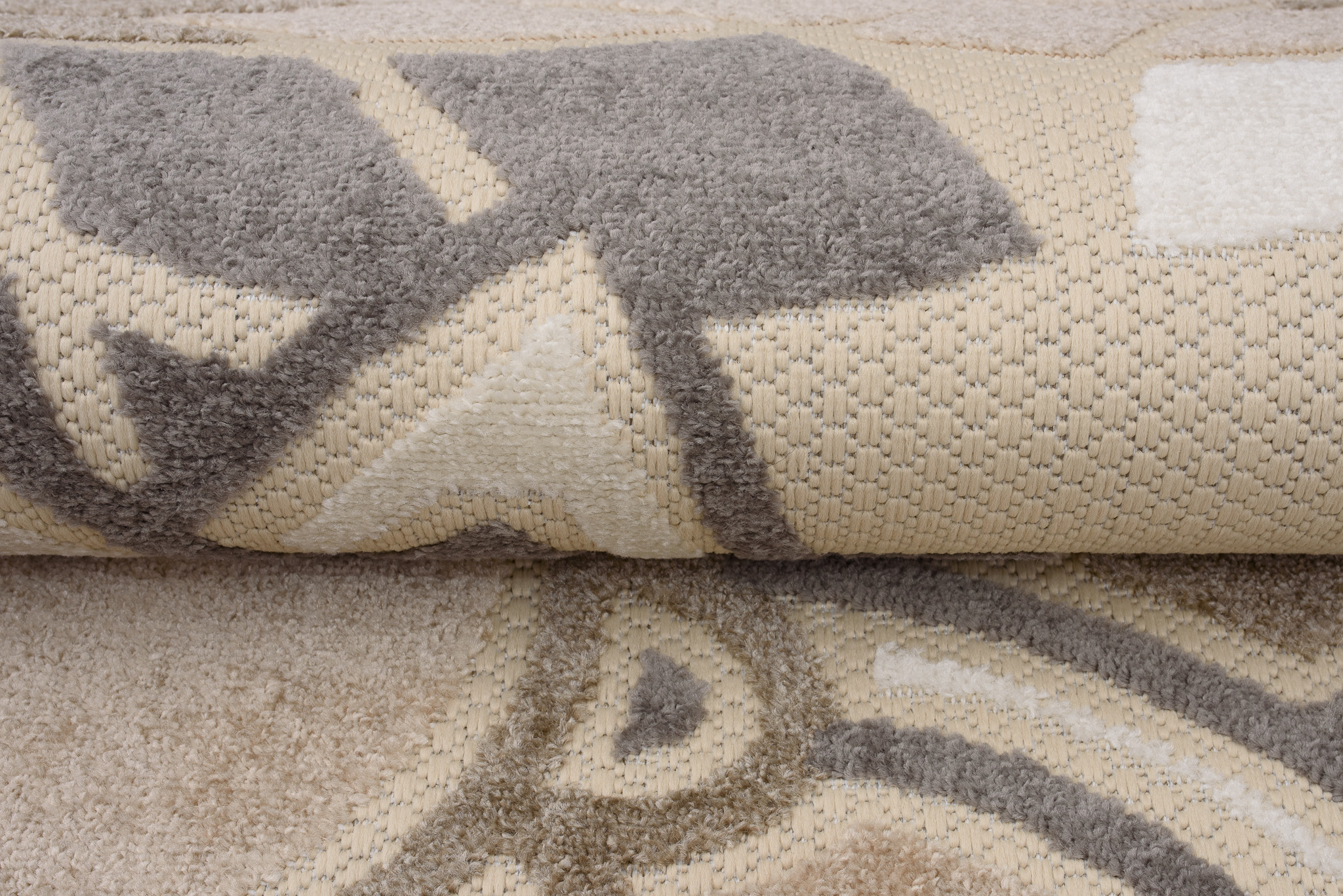 Area Rug Patio Outdoor Cream Grey Flowers - Image 8