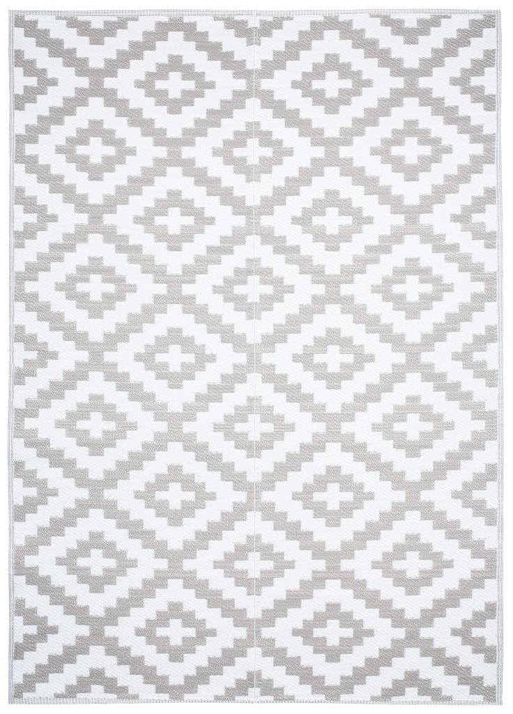 Area Rug Ibiza Outdoor Reversible Waterproof Grey White