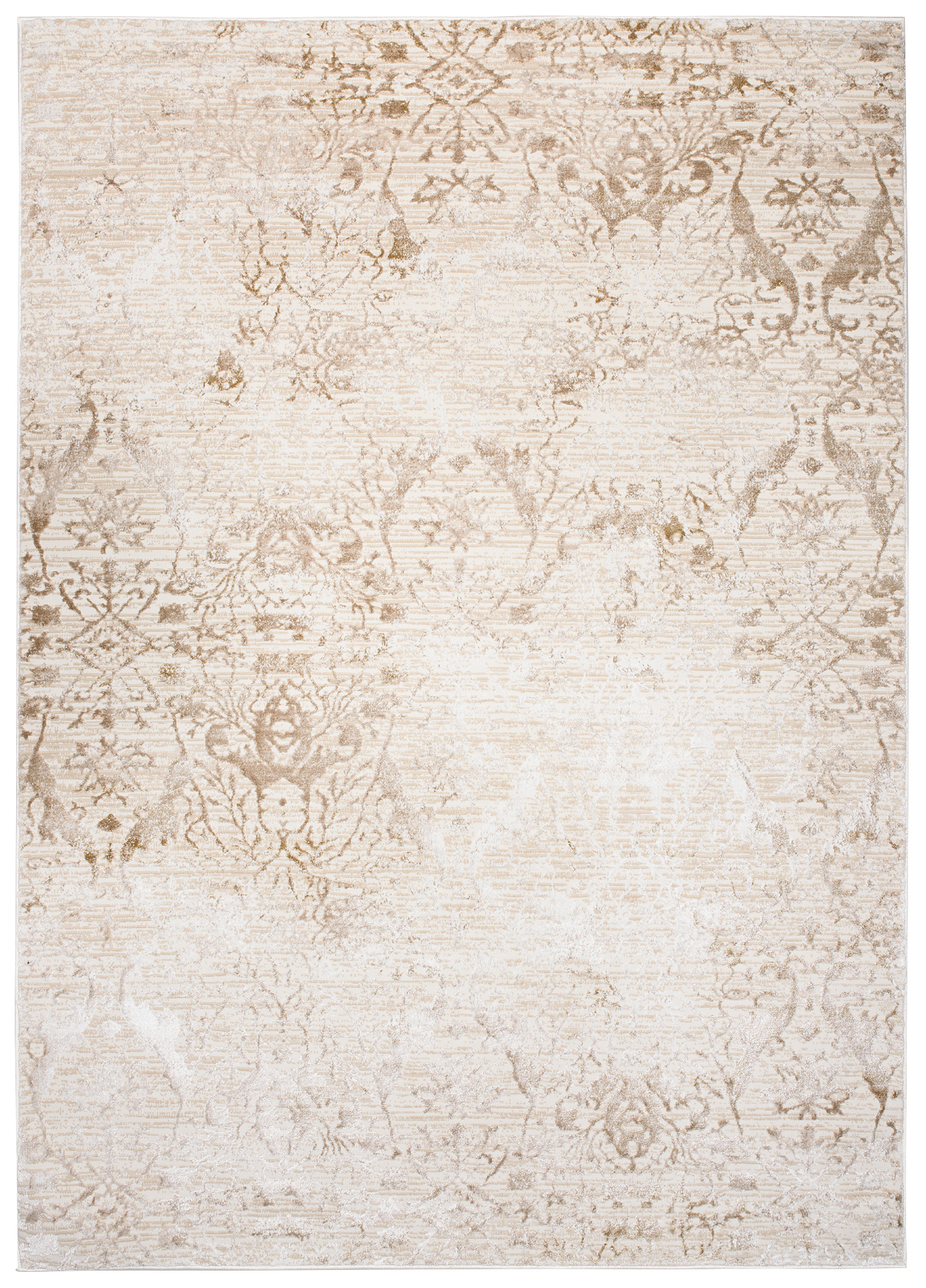 Area Rug Hera Cream Beige Ornaments Vintage 3D Effect