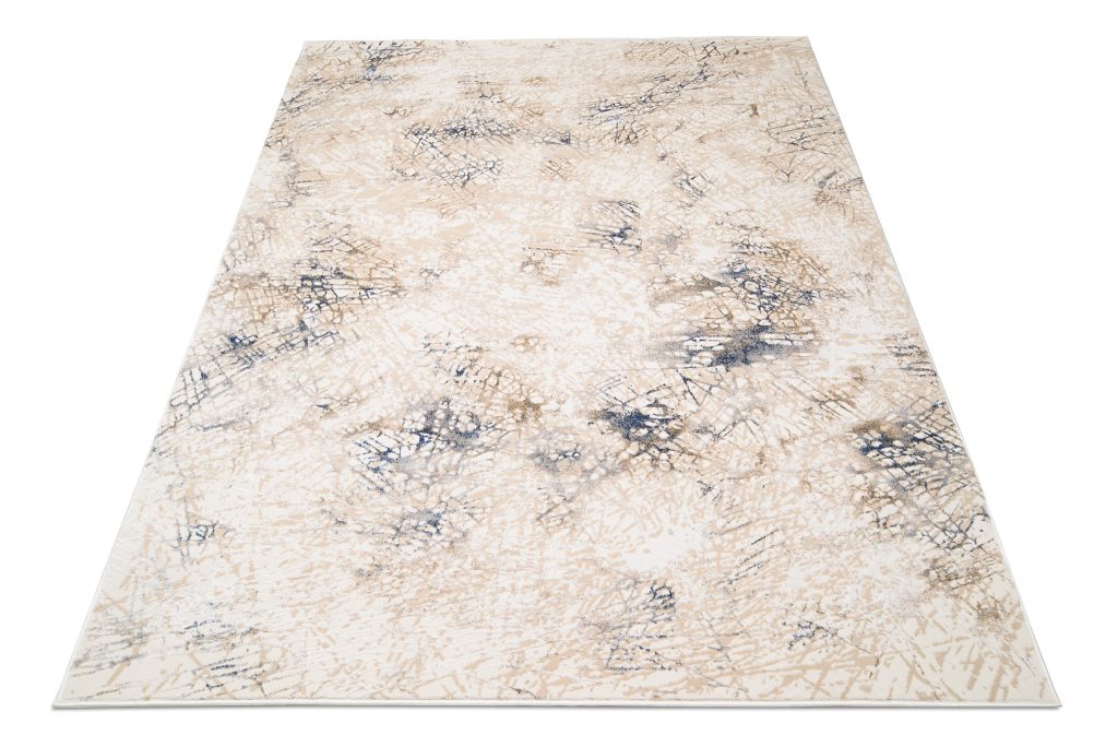 Area Rug Hera Cream Beige Blue Flecked 3D Effect