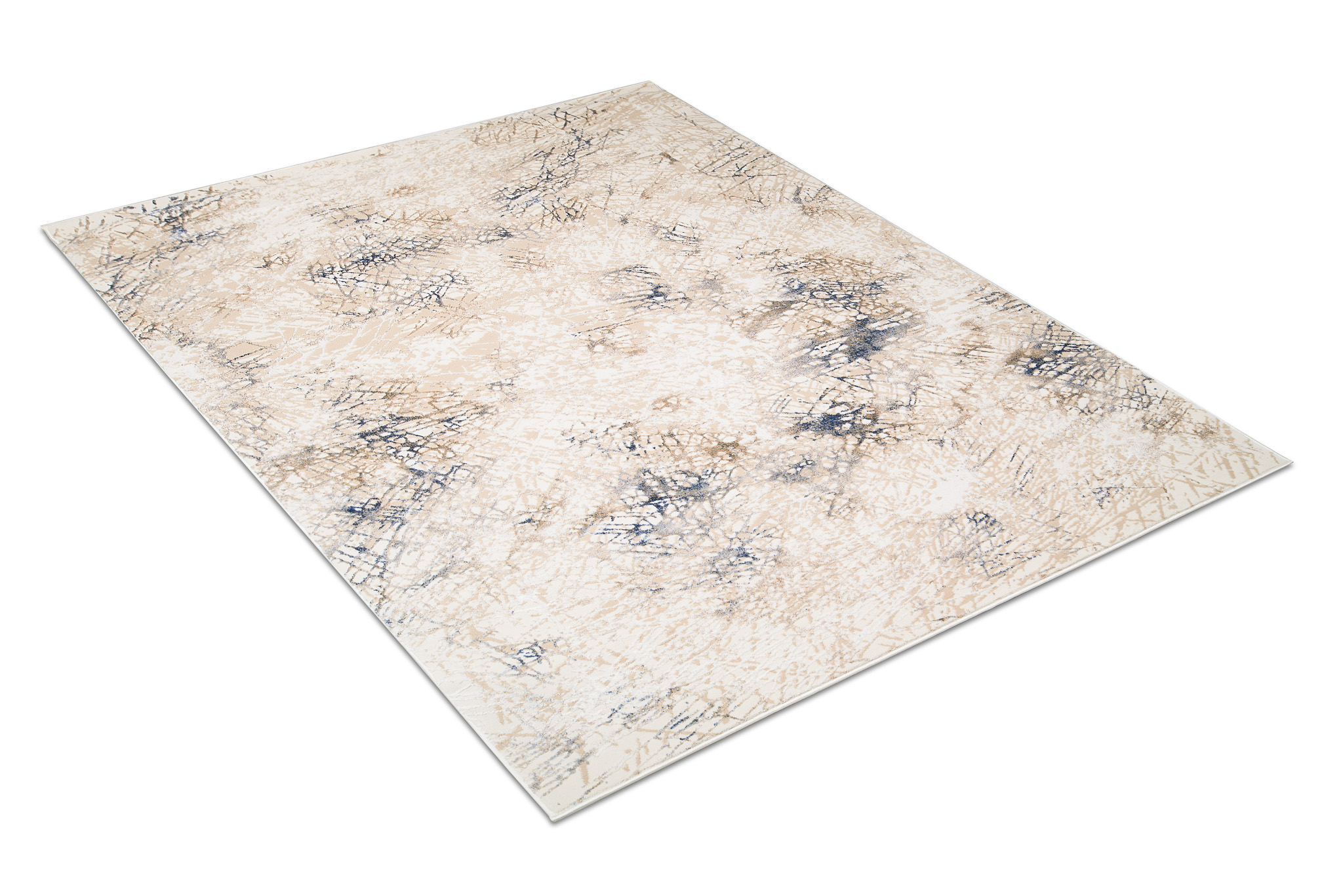 Area Rug Hera Cream Beige Blue Flecked 3D Effect