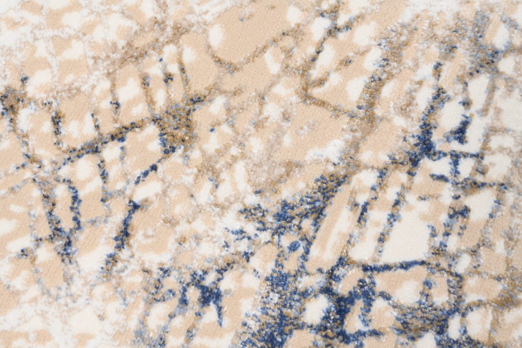 Area Rug Hera Cream Beige Blue Flecked 3D Effect