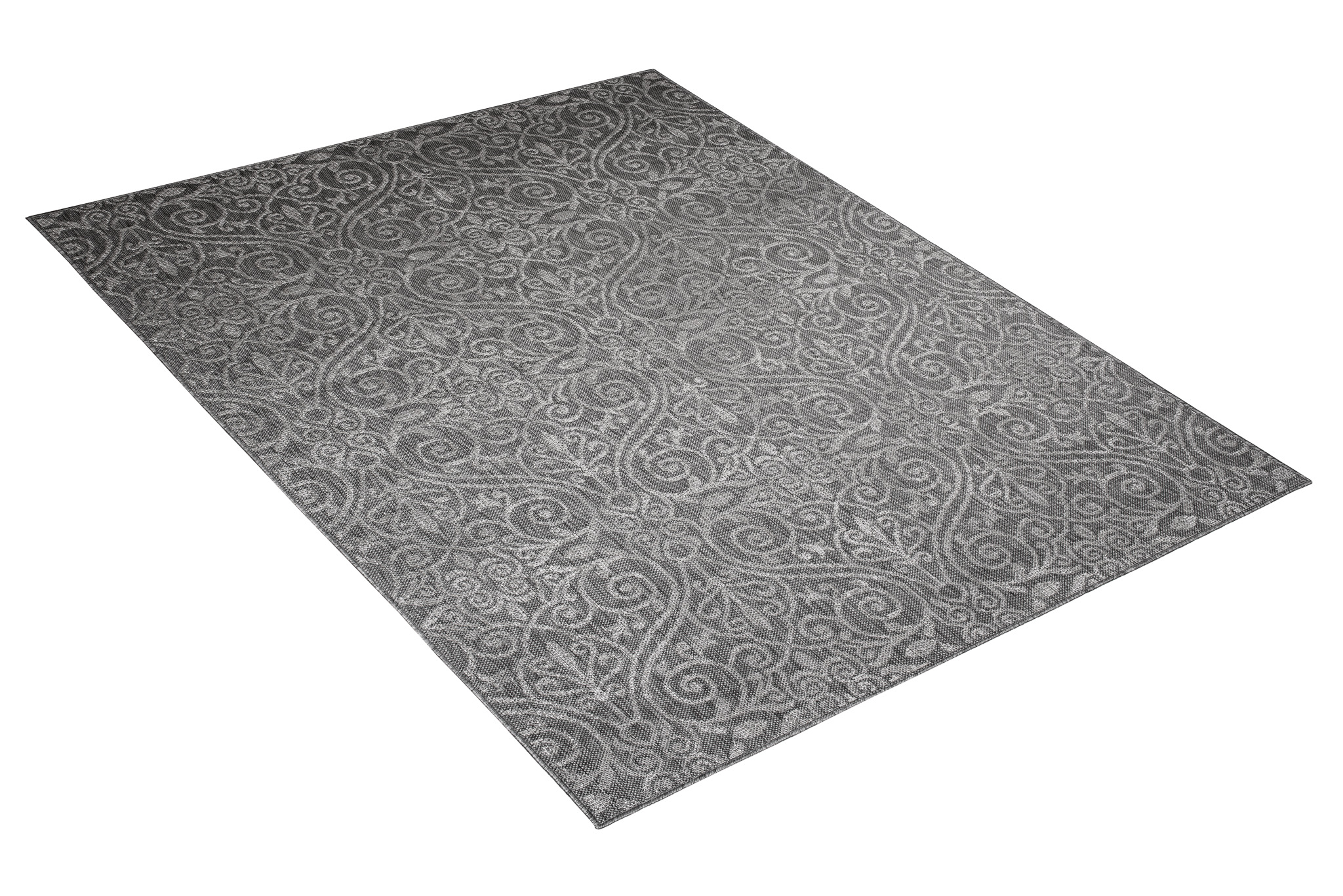 Area Rug Capri Sisal Indoor Outdoor Dark Grey Vintage