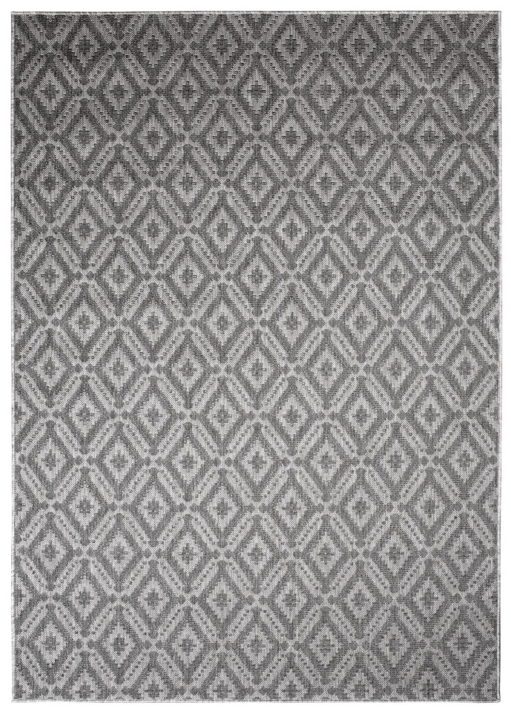 Area Rug Capri Sisal Indoor Outdoor Grey Diamond Mosaic