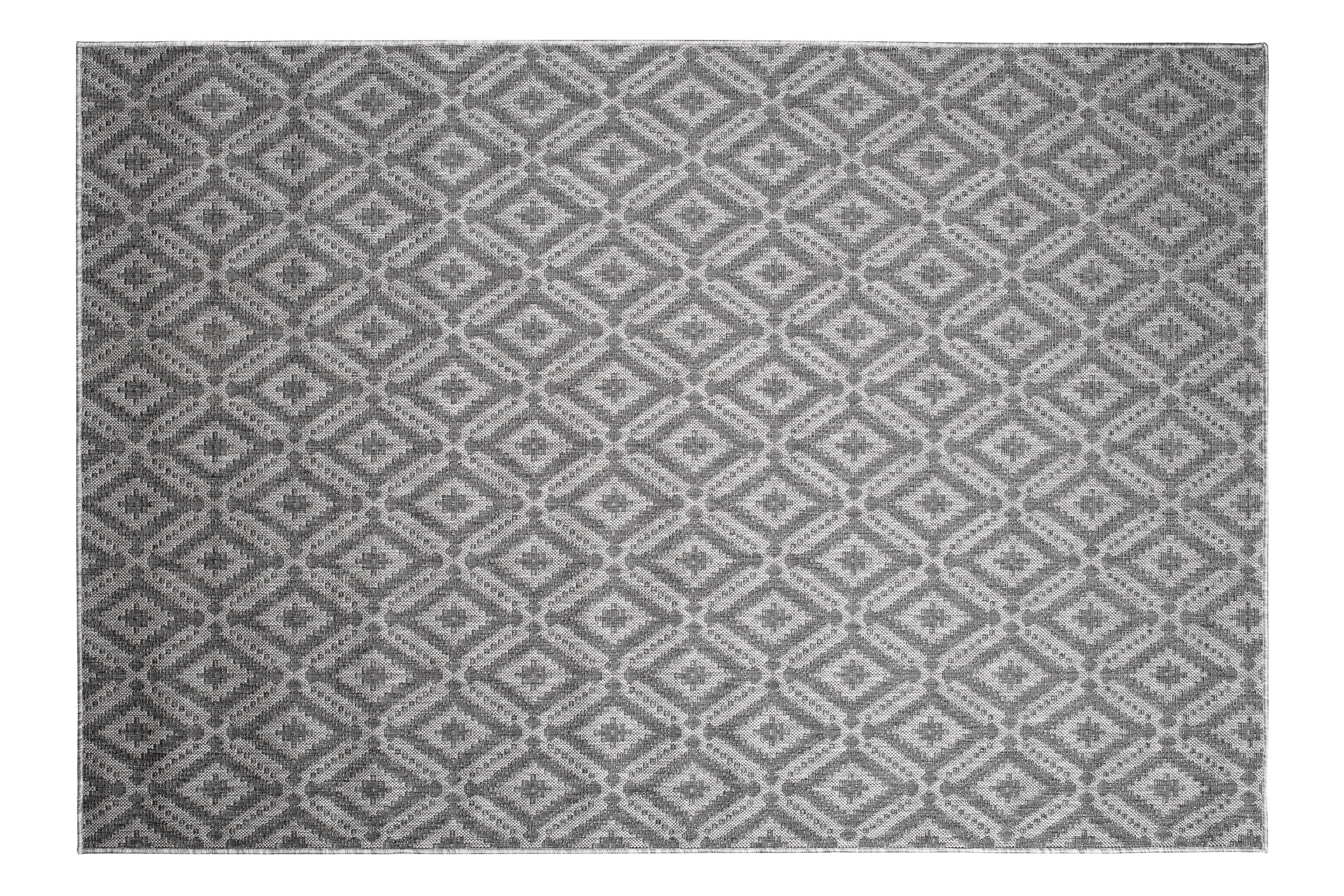 Area Rug Capri Sisal Indoor Outdoor Grey Diamond Mosaic