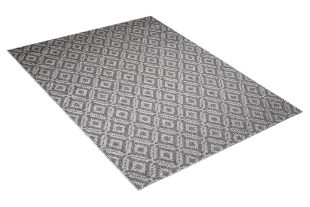 Area Rug Capri Sisal Indoor Outdoor Grey Diamond Mosaic