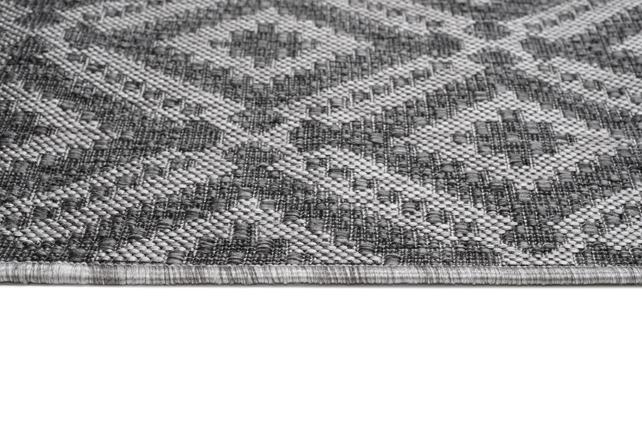 Area Rug Capri Sisal Indoor Outdoor Grey Diamond Mosaic