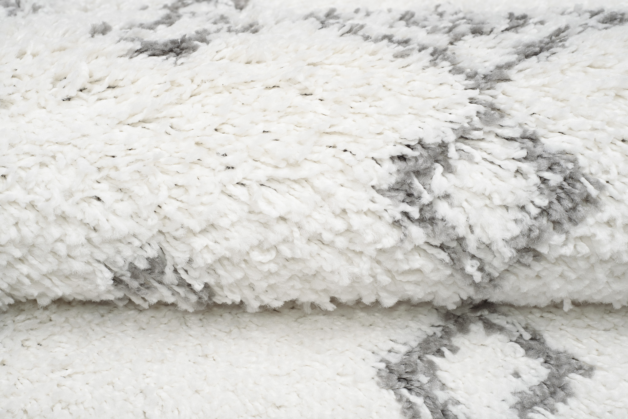 Carpet Runner Boho Shaggy Ethno Lines Cream Grey Fringes Soft Fluffy
