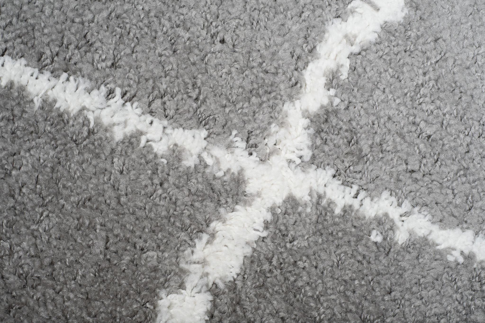 Carpet Runner Boho Shaggy Fringes Grey Geometric Trellis Soft Fluffy
