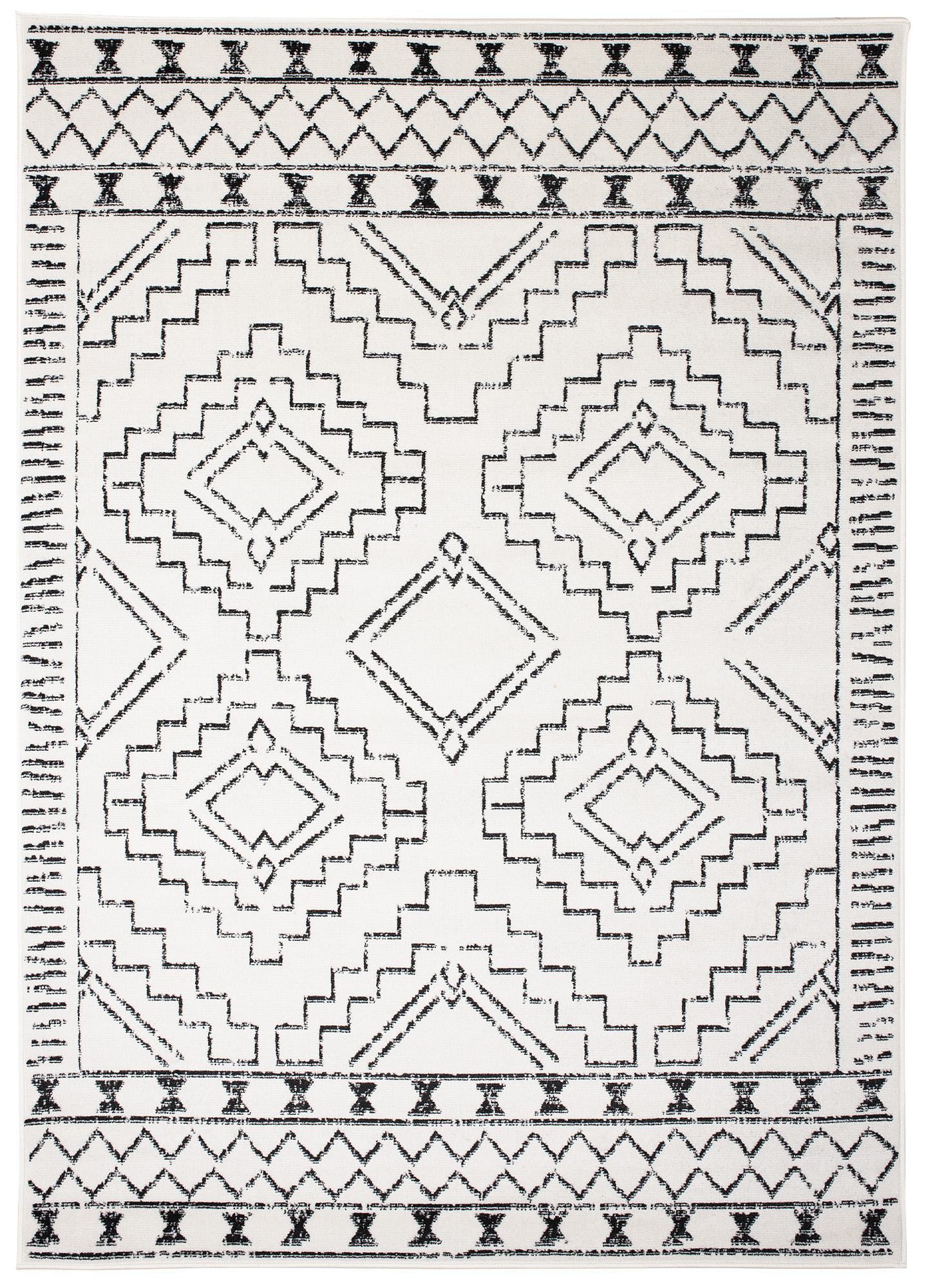 Area Rug Juno Modern Tribal Cream Black