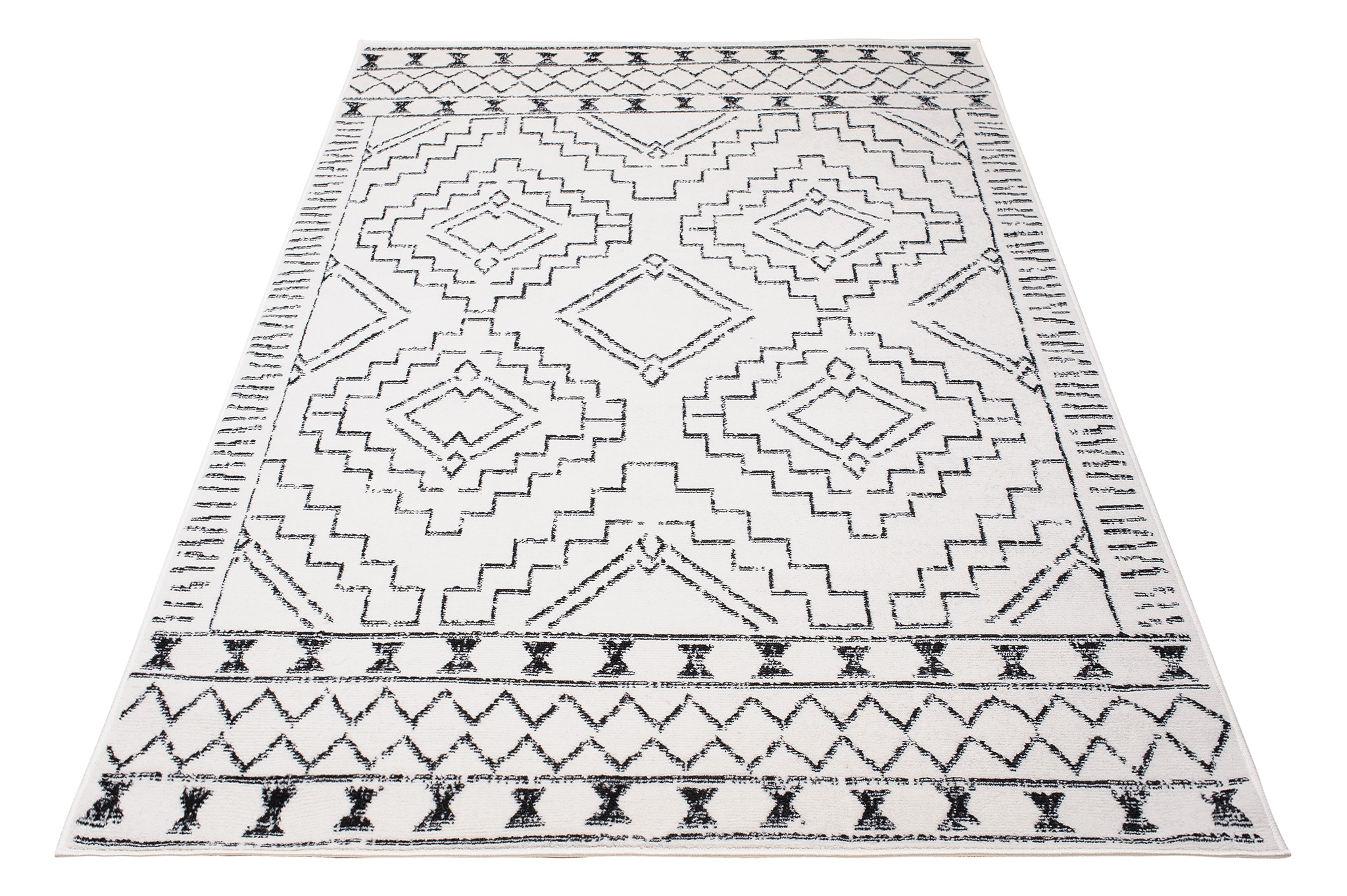 Area Rug Juno Modern Tribal Cream Black