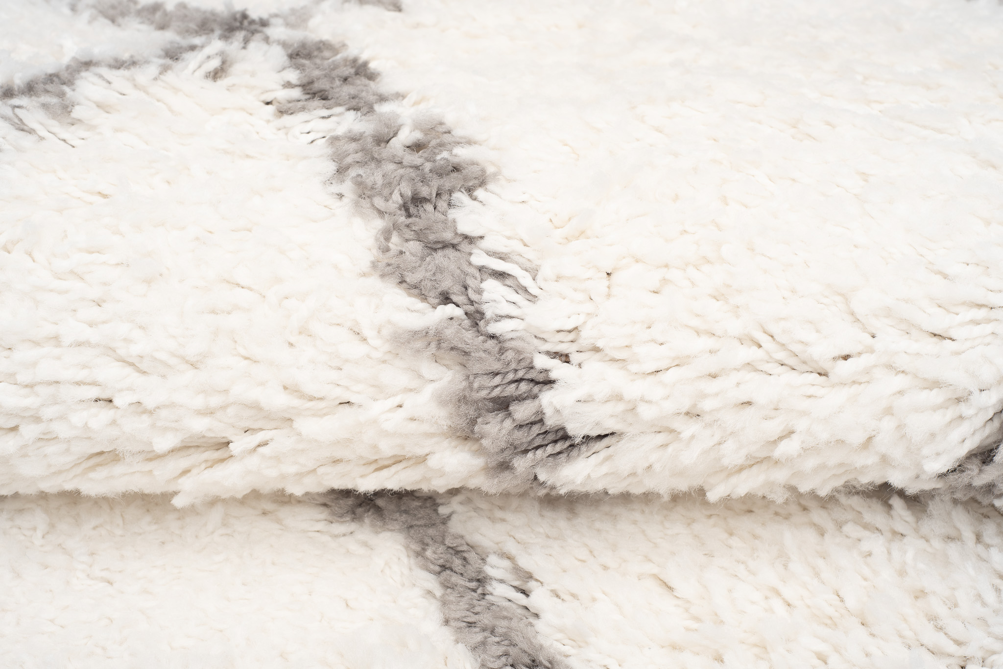 Area Rug Boho Shaggy Fringes Diamond Lines Cream Grey