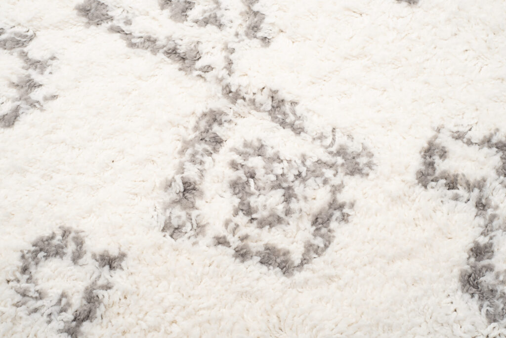 Area Rug Boho Shaggy Fringes Ethno Lines Cream Grey
