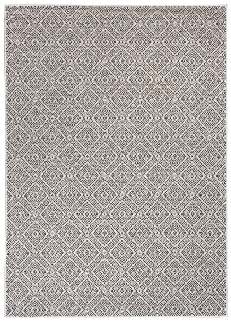 Area Rug Capri Sisal Geometric Indoor Outdoor Black Cream Durable