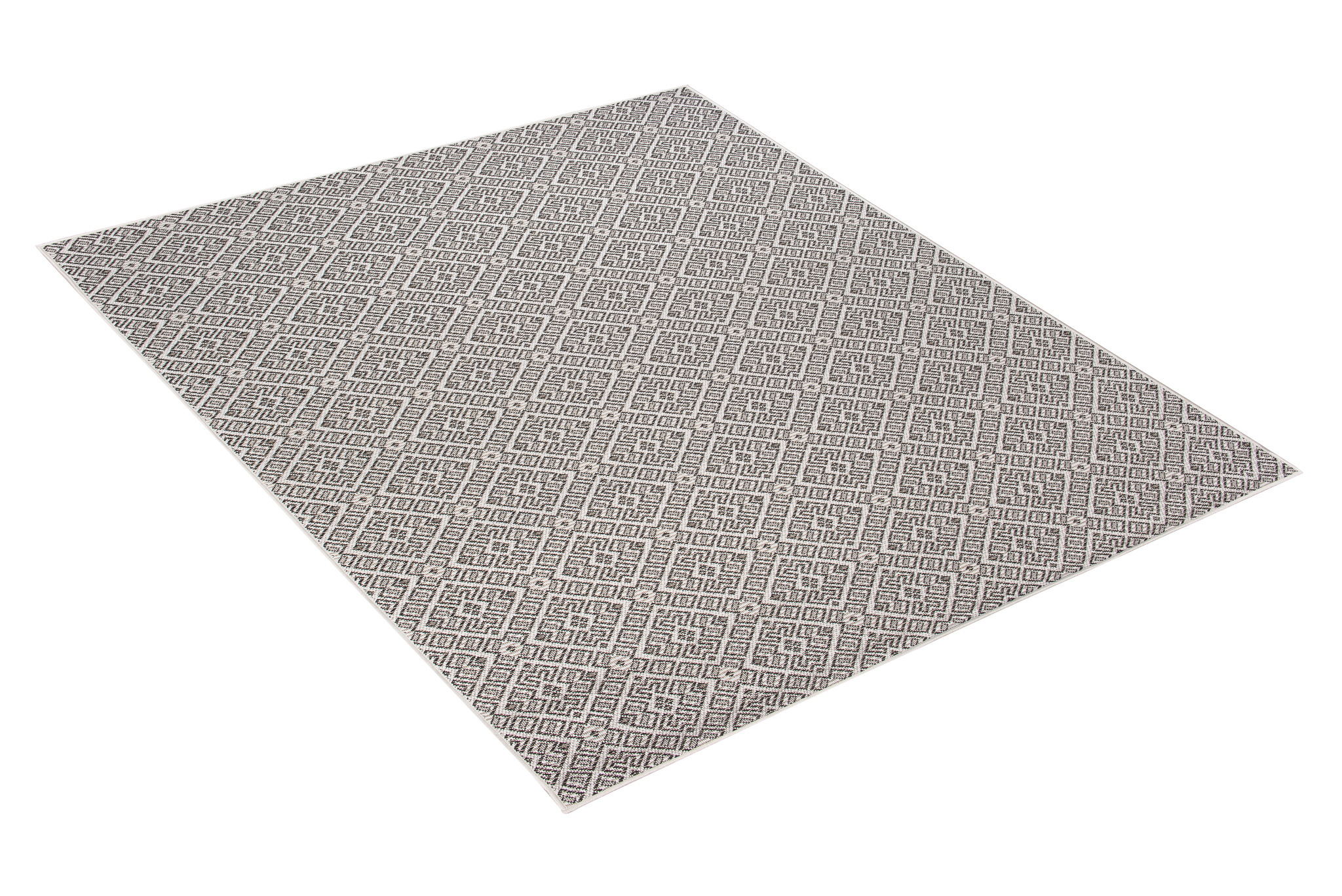 Area Rug Capri Sisal Geometric Indoor Outdoor Black Cream Durable