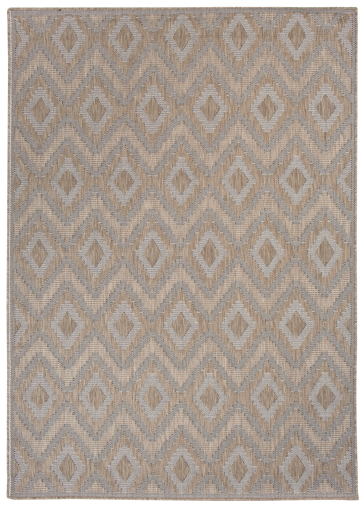 Area Rug Capri Sisal Geometric Indoor Outdoor Brown Black Durable