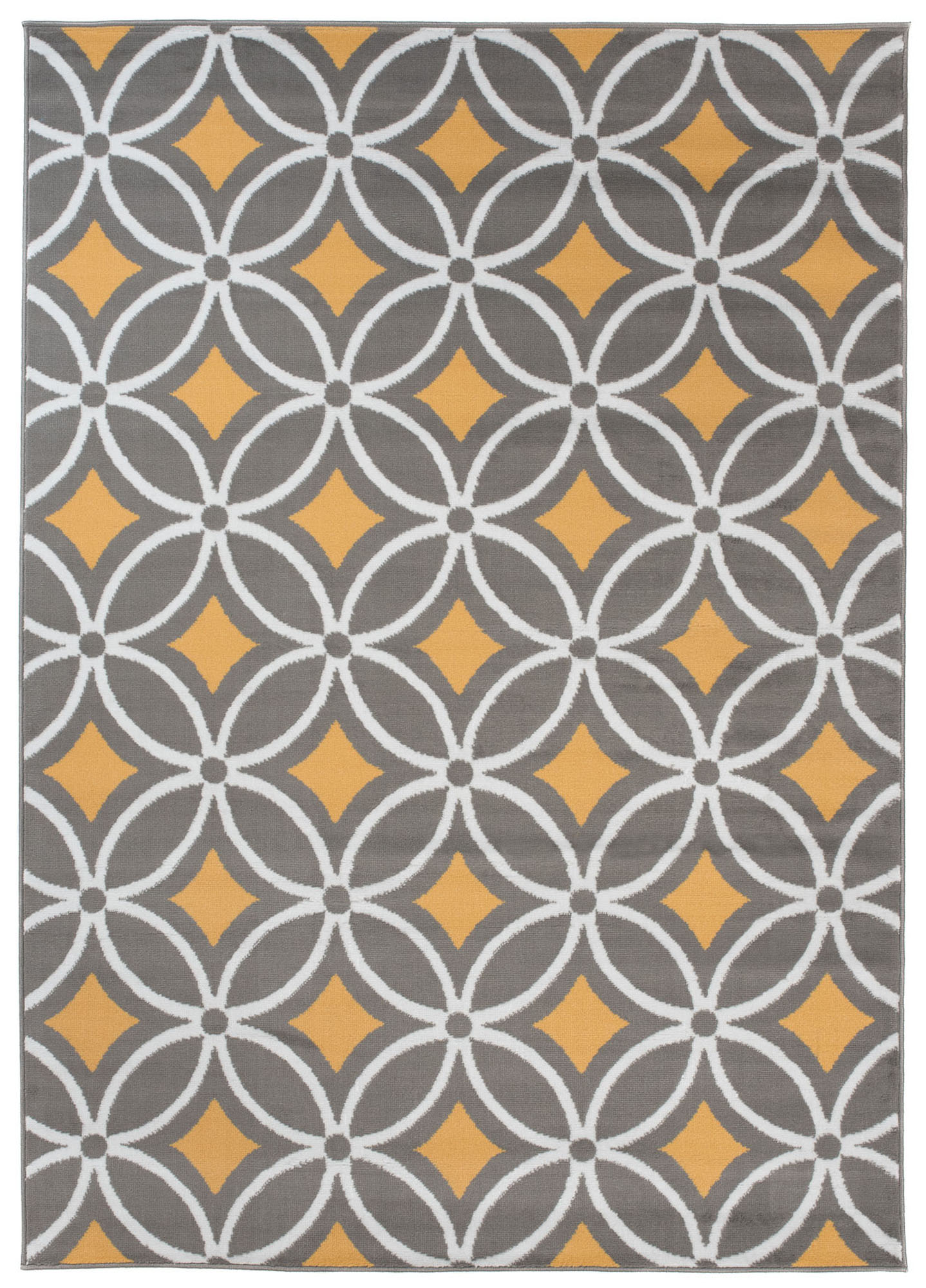 Area Rug Maya Modern Short Pile Lilac Mosaic Designer Grey Yellow