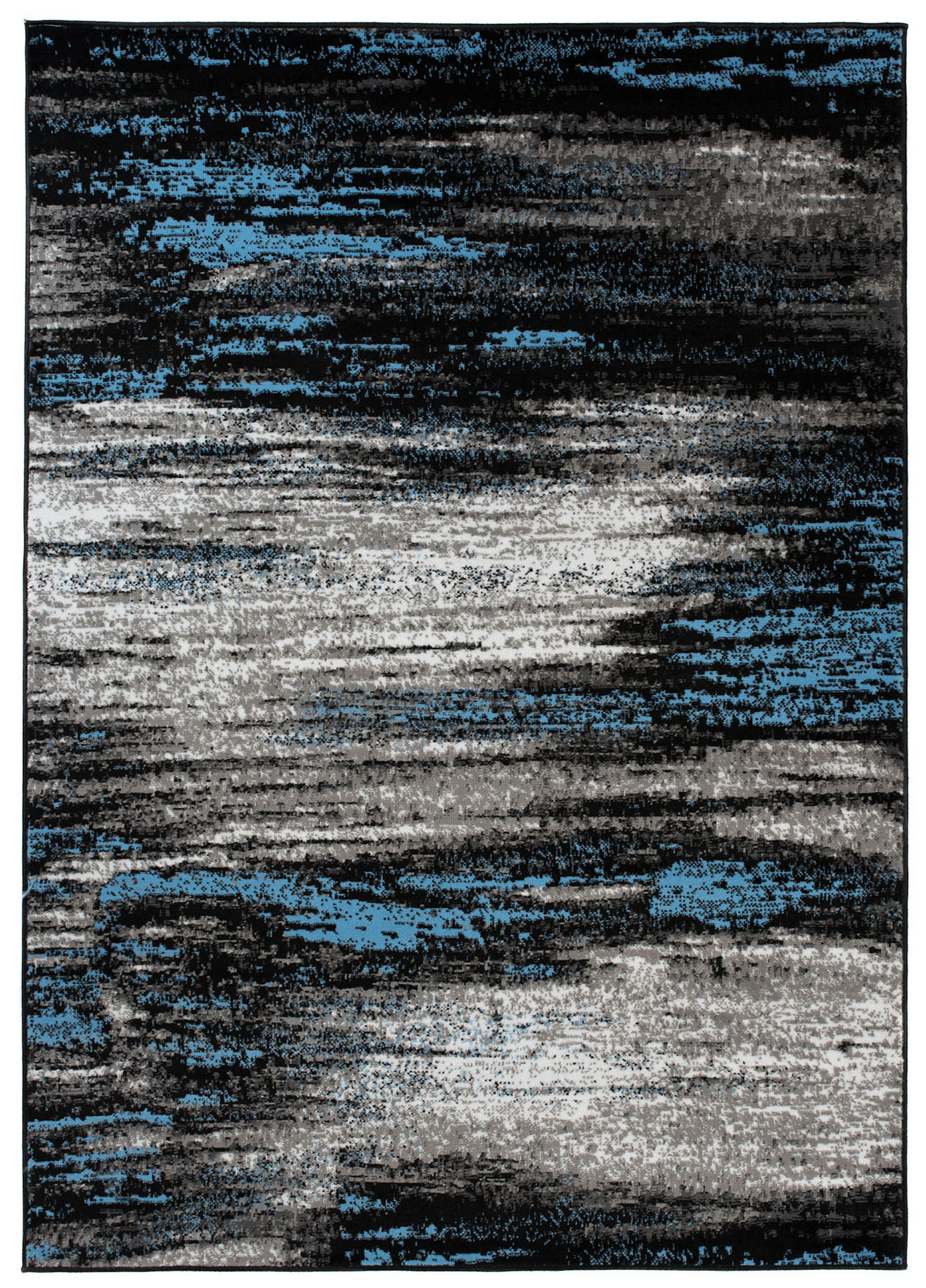 Area Rug Maya Modern Abstract Contemporary Short Pile Grey Blue