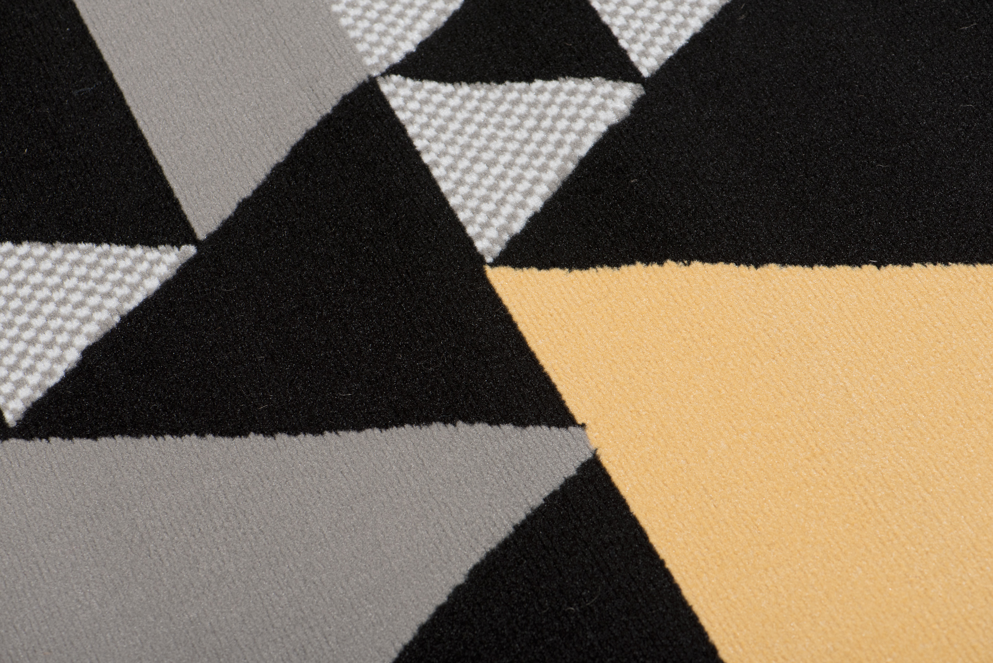 Area Rug Maya Modern Short Pile Geometric Triangle Grey Yellow