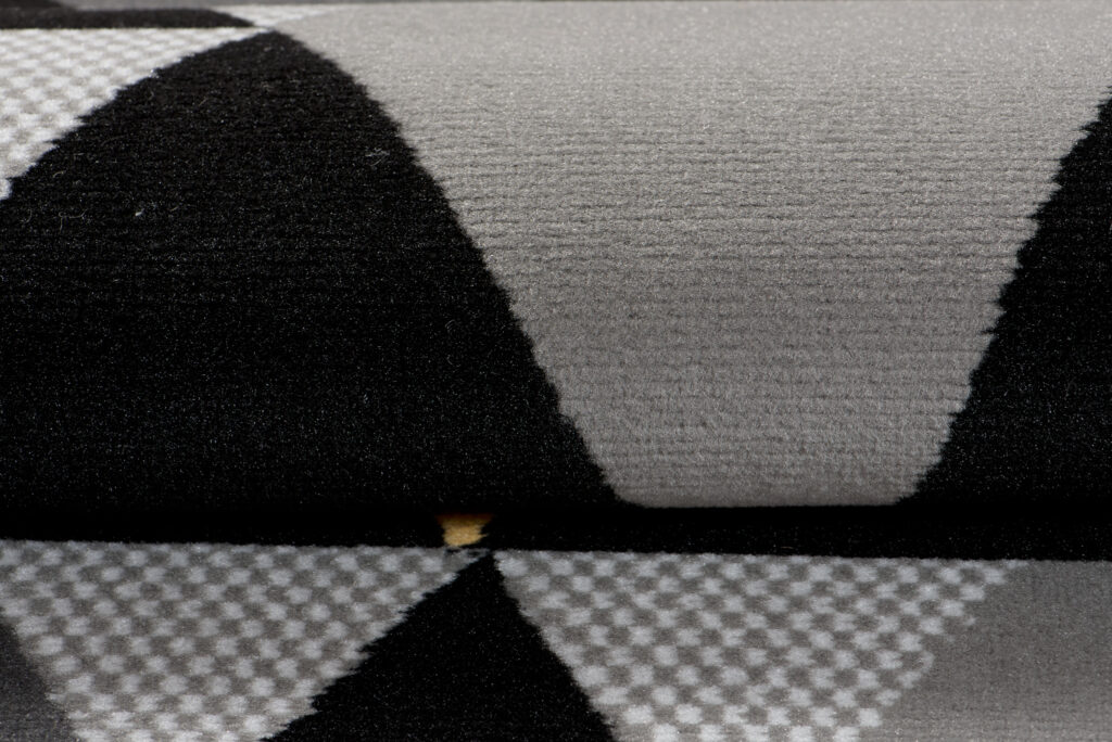Area Rug Maya Modern Short Pile Geometric Triangle Grey Yellow