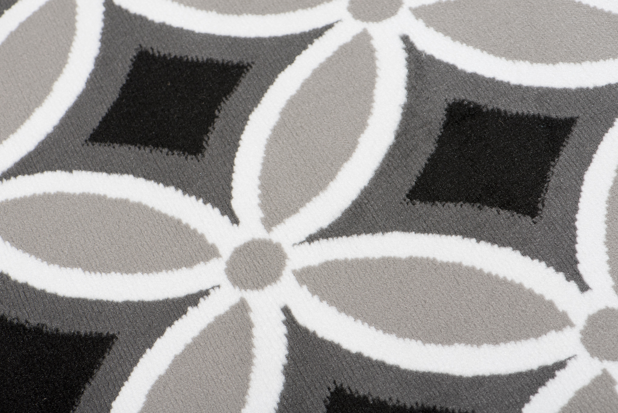 Area Rug Maya Modern Short Pile Lilac Mosaic Designer Grey Black