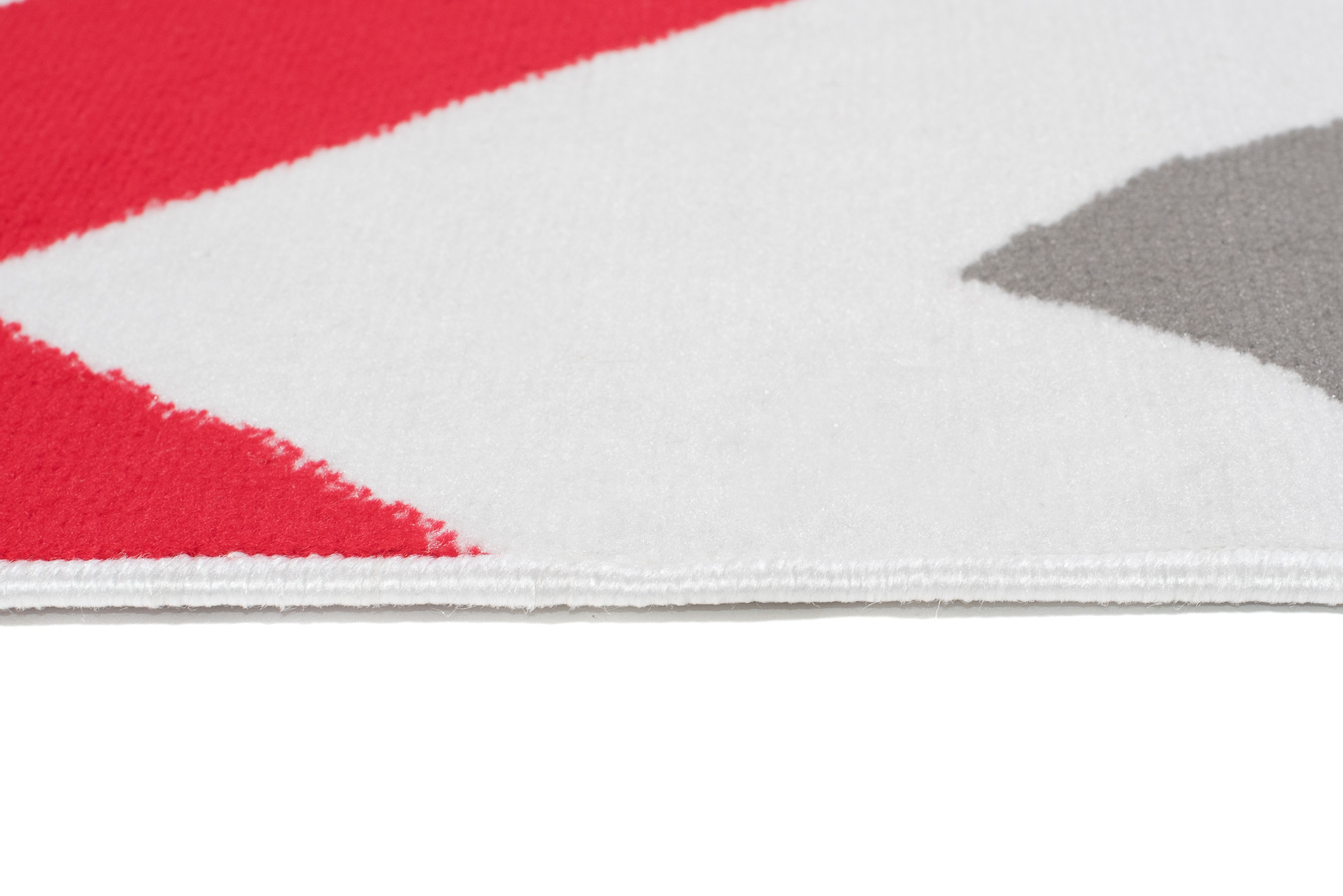 Area Rug Maya Modern Short Pile ZigZag Geometric Grey Red