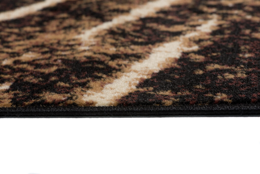 Area Rug Luxury Short Pile Wooden Forest Brown Black