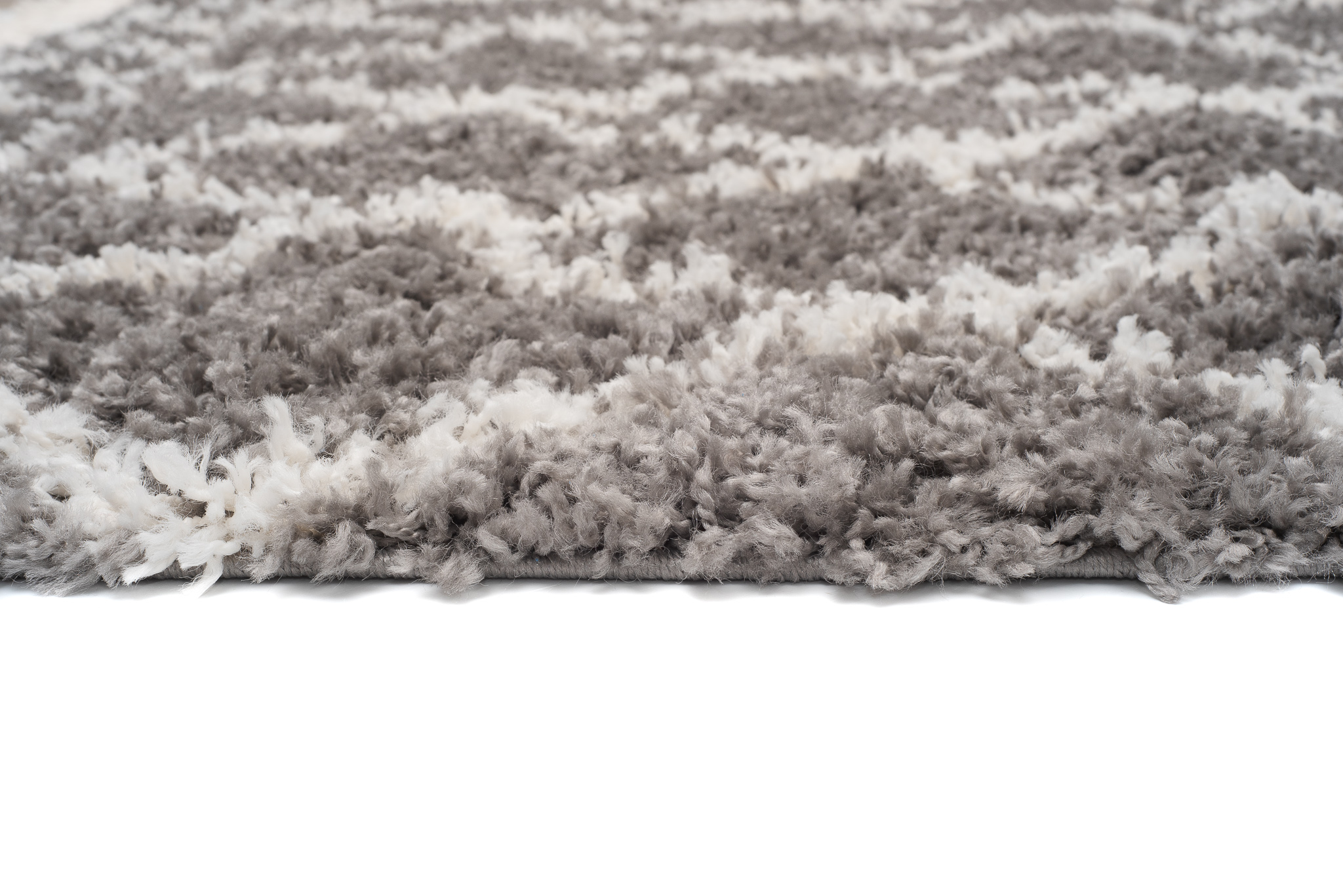 Area Rug Boho Shaggy Fringes Checkered Dots Grey Cream