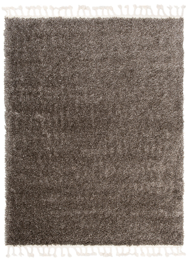 Area Rug Boho Shaggy Fringes Plain One Colour Dark Grey