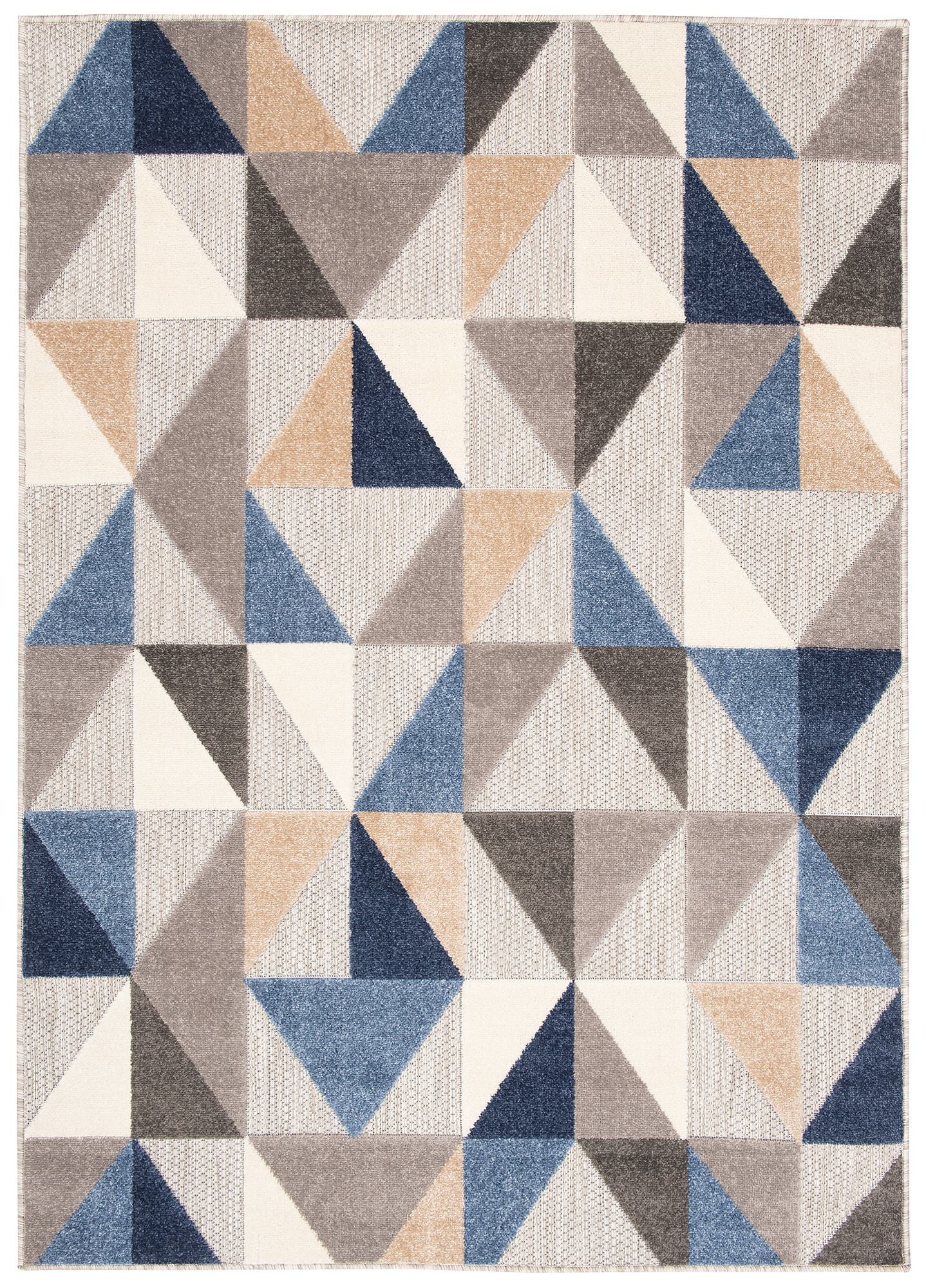 Area Rug Patio Outdoor Grey Blue Geometric