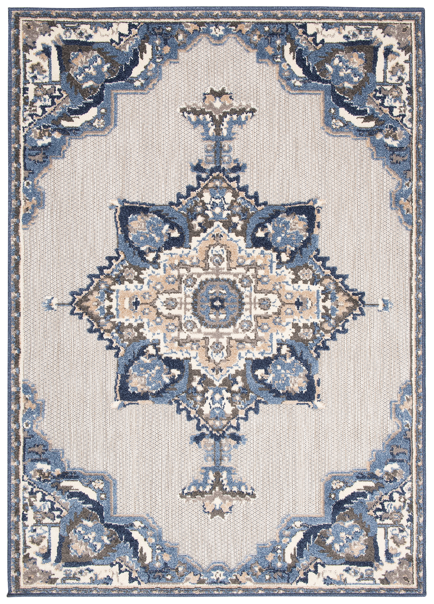 Area Rug Patio Outdoor Grey Blue Vintage
