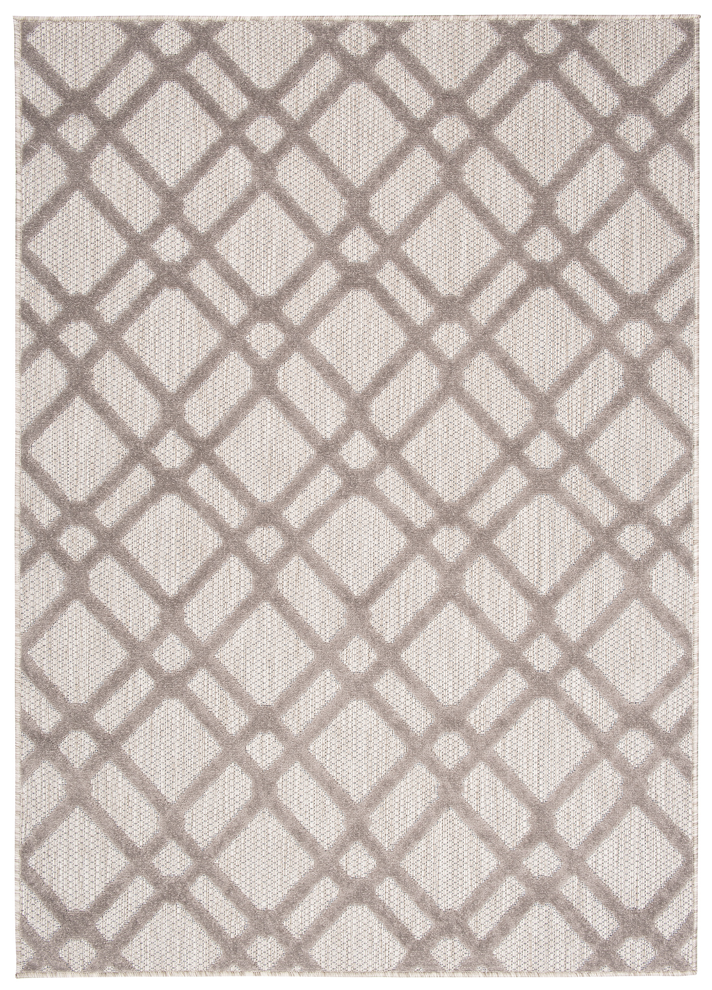 Area Rug Patio Outdoor Beige Grey Checkered